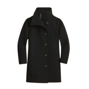 NWT JCREW Villa Cocoon Coat Womens 2 P Petite Black Stadium Cloth Wool NEW BA539